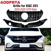 EQC 293 Kühlergrill ABS GTR Style Frontstoßstange Mesh Hood Grill für Mercedes EQC 2022 2023 2024 2025, silbernes Auto-Rackgitter