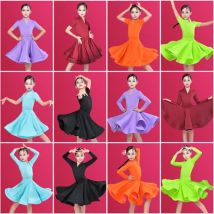 Latin Dance Training Costume Latin Dance Dress Children Ballroom Dance Dresses Kids Salsa Rumba Cha Cha Samba Tango top skirt