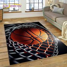 Tappeto del fumetto della struttura del campo da basket per la decorazione del divano della casa del soggiorno della camera da letto, gioco per bambini grande decorazione tappetino regalo