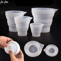 For Fun Silicone Folding Measuring Cup 50-500ML With Scale Food Grade Separating Cups DIY Cake Epoxy Resin Jewelry Making Tools