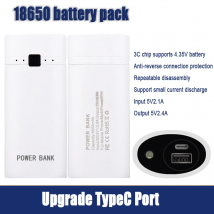 2*18650 USB Typ-C-Ladegerät Fall DIY Power Bank Box mit LED-Licht zum elektronischen Laden des Telefons ohne Batterien