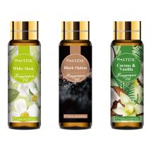 PHATOIL 3PCS Fragrance Oils Set - 10ml Coconut Vanilla,White Musk,Black Opiumm Aroma Essential Oil For Diffuser Aromatherapy