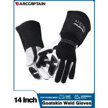 ARCCAPTAIN Welding Glove 14 inch Multifunctional Work Welders Gloves Goatskin Leather Protection For Welders Against Scalding