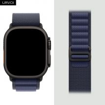 URVOI Armband für Apple Watch Ultra 2 3 Band Serie 11 10 9 8 SE Alpine Loop schwarz G-Haken-Verschluss gewebtes Polyester für iWatch 49mm