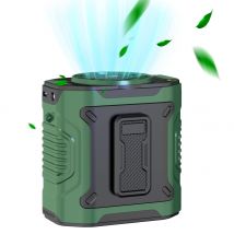 Ventilatore con clip in vita da 4000 mAh Ventilatore con clip da cintura indossabile personale ricaricabile Ventilatore portatile con torcia Powerbank per escursioni in campeggio all'aperto