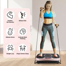 Macchina per esercizi con piastra vibrante - Piattaforma fitness vibrante per allenamento per tutto il corpo con fasce ad anello - Attrezzatura per l'allenamento domestico