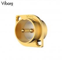 1 Stück Viborg High End GM16G reines Kupfer, vergoldet, Mikro-Stecker, 2-polig, GX16, Luftfahrt-GX16-Stecker, Chassis