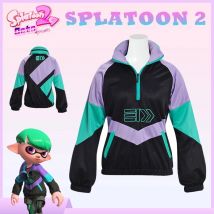 Anime Legend Game Splatoon 2 Vintage Cosplay Costume Top adulto Unisex Casual pullover felpa cappotto contrasto colore cerniera Top