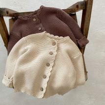 2025 herbst Neue Baby Pullover Gestrickte Mantel Jungen Mädchen Oansatz Langarm Strickjacke Jacke Infant Kleinkind Solide Vielseitige Kleidung