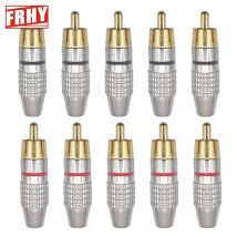 Connettori RCA placcati in oro da 10 pezzi: bloccaggio, antiossidazione, segnale Hi-Fi, senza saldatura per audio Home Theater/Pro