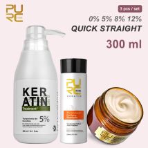 PURC Cheratina brasiliana per lisciare i capelli Maschera per capelli Riparazione Danni Pulizia Shampoo Levigante per capelli Prodotti per il trattamento della cheratina