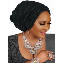 2025 Fashion Women Pleated Turban Cap For Women Auto Gele Headtie Female Head Wraps African Nigeria Wedding Party Headpiece