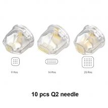 Q2 Titanium needle Derma Stamp Cartridge 10 pcs Bio Pen Q2 Head 9 pin 14 pin 25 pin Needle For Skin Care Hair Growth
