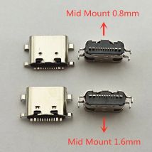 10-100 pz USB-3.1 Connettore USB Tipo C Orizzontale Mid Mount 16P Femmina 1.6mm attraverso la scheda 0.8mm per adattatore caricabatterie FAI DA TE Tipo C