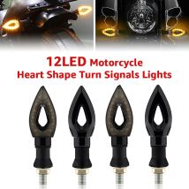 Moto 12 LED Indicatori di direzione Luce Ambra Lama Lampada Indicatori di direzione corti Ambra Lampeggiatori Lampeggiatori 12V Moto Indicatore Lampade