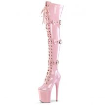 Pink Lighter buckle Queen Boots 20cm over the Knee Platform 8inch High Heels Pole Dance Exotic Stripper tacosto dance women Sexy