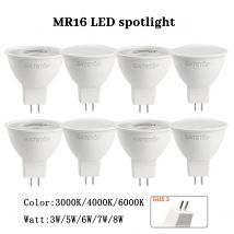 10PCS MR16 Faretto LED Lampadina GU5.3 Lampada AC 110V 220V 12V Bombillas Spot Light Sostituisci la lampada alogena da 50W Direzione domestica