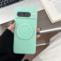 Flüssiges Silikon, magnetisch, solide Handyhülle für Google Pixel 9 Pro XL 8 7 6 9A 8A 7A 6A Unsichtbare Halterung Ständer Halter Abdeckung Funda