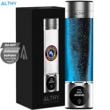 ALTHY Performance Hydrogen Water Generator Bottle DuPont SPE+PEM Dual Chamber + PPB&Time&Battery Display + Urządzenie do inhalacji H2