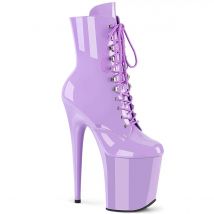 Colore viola da 20 cm, stivaletti con plateau e tacco alto da donna cavalier sexy alla moda, stivali da pole dance
