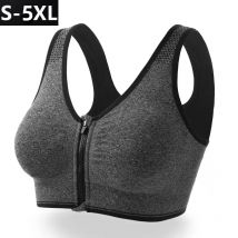 Sport-Bh Frauen Front Zipper Mehr Größe Crop Tops Weibliche Gym Jogging Yoga Fitness Stoßfest Weste Bralette Sport Bhs für Frauen