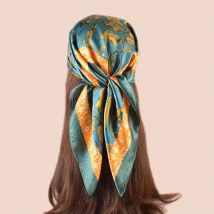 1 STÜCK 27,56 x 27,56 Zoll Blumendruck-Bandana im böhmischen Stil, Damen-Kopftuch, Haarband, perfekt zum Verbesserten Ihres Aussehens