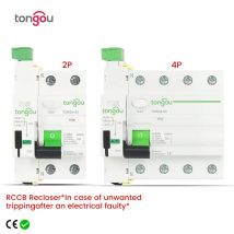 Kostenloser Versand RCD RCCB Typ AC Smart Automatische Selbst-Wiedereinschaltung Gerät Differential Leistungsschalter 2P 230V 6KA 63A 30mA TONGOU