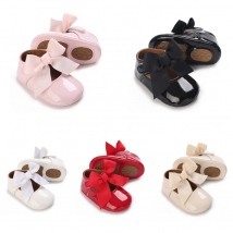 Haizhiw Babys chuhe Baby Jungen Mädchen Schuhe Mädchen klassische Bowknot Gummis ohle Anti-Rutsch-Pu Kleid Schuhe erste Walker Kleinkind Krippe Schuhe