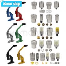 Pressa a mano Macchina Metallo Muore Stampo Occhiello Doppio tappo Rivetti Bottoni di fissaggio a scatto Strumenti di installazione per lavorazione della pelle Fatti a mano