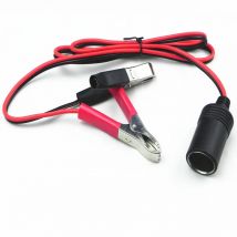 12V Car Battery Terminal Clip-On Cigarette Lighter Clamp Power Socket Adapter Plug Boat Auto Power Adapter Splitter