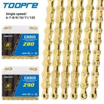 TOOPRE MTB Fahrradkette 1/ 6/7/8/9/10/11/12 Geschwindigkeit Gold Mountain Road Fahrradkette Galvanisierte und rostfreie variable Kette