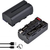 2800 mAh eingebauter USB-C-Ladeanschluss Akku für NP-F330 NP-F530 NP F550 NP-F570 NP-F750 LED-Videoleuchte Fotografiebeleuchtung