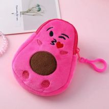 Avocado-Plüsch-Geldbörse, Kawaii, niedliche Schlüsseltasche, kleine Geldbörse für Damen und Mädchen, Mini-Handtasche