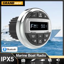 GRANDnavi Wasserdichter Bluetooth-Marine-Stereo-Radio, FM/AM, digitaler Medien-Audio-Player für Boot, Yacht, ATV, UTV, Wagen, Motorrad