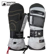 Profesjonalne zimowe rękawice termiczne z kevlaru, ocieplane, wodoodporne, do sportów outdoorowych, na skuter śnieżny, podgrzewane rękawice narciarskie.