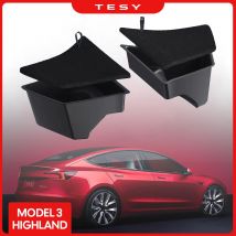 Per 2024 Tesla Modello 3 Highland Baule posteriore Lato sinistro Scatola di immagazzinaggio con coperchio Coda Boot Organizer Partizione Decorazione Accessori
