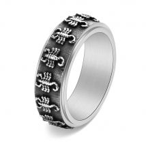 Rotierender Skorpion-Ring für Männer, Titanstahl, Gothic, Stressabbau, Schmuck, Punk-Fingerring, einzigartiges Angst-Zappelspielzeug, Geschenk
