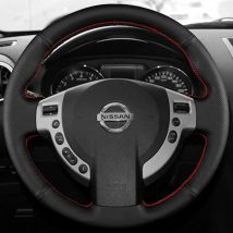Car Steering Wheel Cover Hand-Stitche Black Microfiber Leather For Nissan Qashqai J10 X-TRAIL NV200 Car-Styling 2009-2012