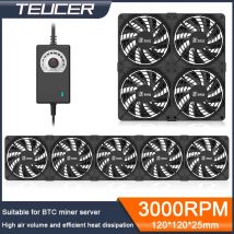 TEUCER 3000 obr./min 120 MM Duża objętość powietrza 220 V Maszyna górnicza Btc Stacja robocza Szafka
