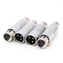 2Sets/4pcs XR1802 XLR Male Female Connector 3 Pin  Carbon Fiber XLR Microphone Audio Connector Plug
