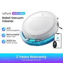 LEFANT M310 Ultra Odkurzacz automatyczny i mop do podłóg, siła ssania 6000 Pa, nawigacja ToF z czujnikiem PSD 190°, 170 minut pracy, kompatybilny z aplikacją/Alexą, idealny do sierści zwierząt i