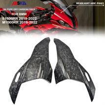 3K Reine Trockene Carbon Faser Motorrad Scheinwerfer Lampenschirm Seite Panel Front Verkleidung Für BMW S1000RR M1000RR 2019 2020 2021 2022