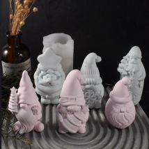 3D Weihnachten Santa Claus Kerze Form Bart Zwerg Gips Puppe Silikon Formen Party Kuchen Dekor Cartoon Menschliches Harz Festival Geschenke