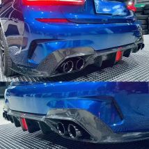 MagicKit Carbon Look Rear Bumper Diffuser Quad Pipes For BMW 3 Series G20 G21 M Sport 19+
