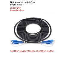 Gepanzertes TPU-Glasfaser-Patchkabel mit 2 Kernen, Jumper 3 mm, Singlemode für den Außenbereich, 5 m, 10 m, 15 m, 20 m, 25 m, 30 m, 35 m, 40 m, 45 m, 50 m, LC FC SC ST UPC