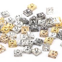 50 teile/los 4 6 8 10mm Strass Rondelle Kristall Quadratische Form Lose Spacer Perlen für Schmuck Handgemachte DIY Charms armband