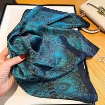 Luxuriöser quadratischer Schal mit Paisley-Print, Sonnenschutz, Damen-Halstuch, UV-Schutz, Kopfwickel, Damenmode-Accessoire