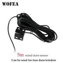 Wofea 5m Wired Door Sensor NdFeB Magnetic Sensor Switch For Open Detector Iron Gate Suitable Waterpoof Outdoor Indoor Using