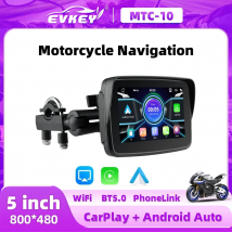 EVKEY schermo di visualizzazione di navigazione per moto portatile da 5.0 pollici CarPlay moto Wireless Android Auto Monitor impermeabile