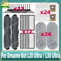 Pasuje do Dreame Bot L20 Ultra / L30 Ultra / X20 Pro Akcesoria Główna szczotka boczna Ściereczki do mopa Filtr Hepa Części worków na kurz